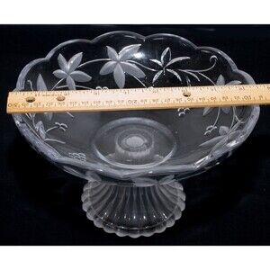 Mikasa Garden Terrace Lead Crystal Floral Compote on Pedestal